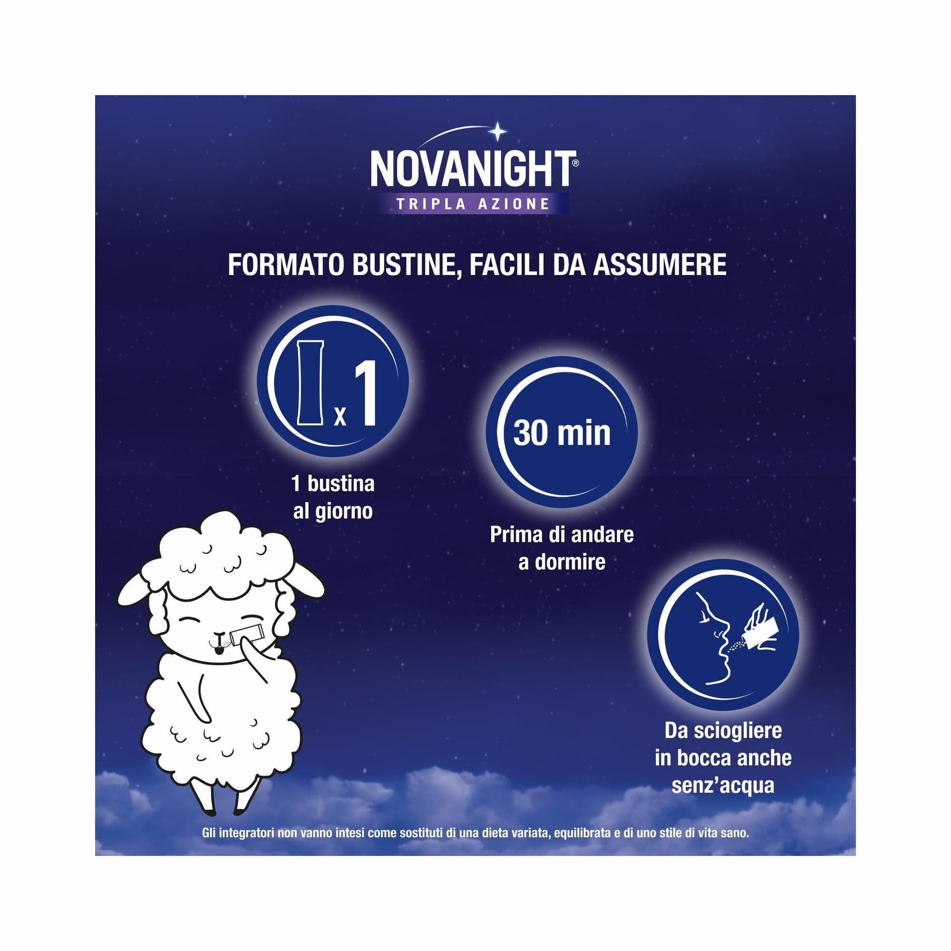 Mélatonine – 20 sachets | Novanight Tripla Azione