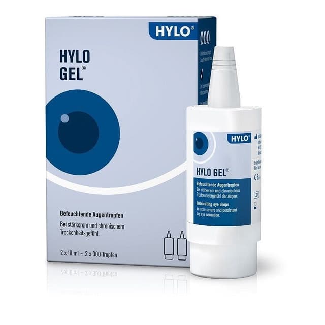 Hylo-Gel Collyre – 2 x 10 ml avec acide hyaluronique, sans conservateurs