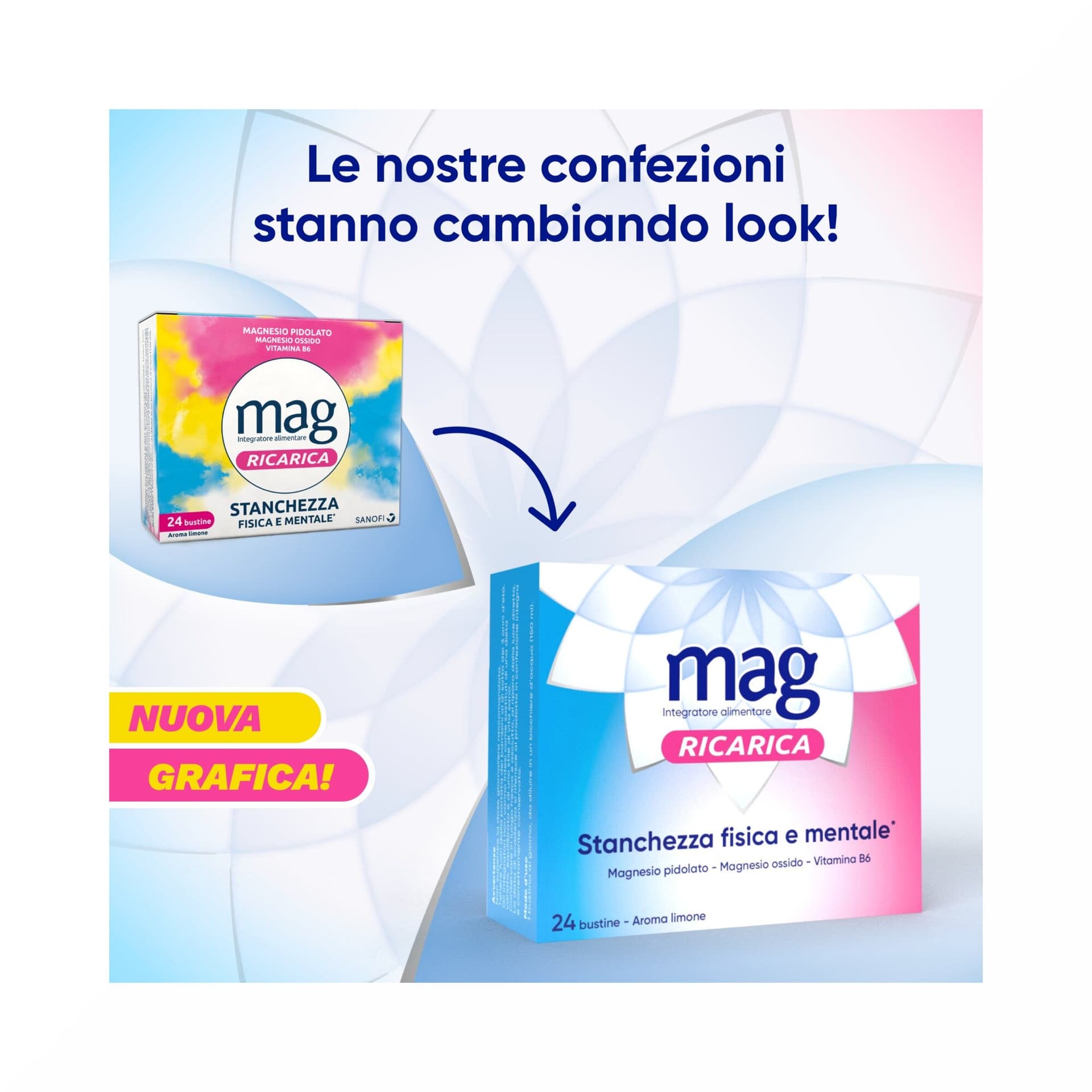 Magnésium + Électrolytes – 24 sachets | Mag Ricarica 24 Ore