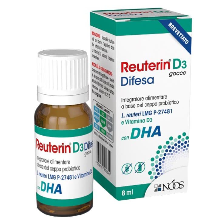 Oméga-3 DHA + Vitamine D3 – Probiotique pour nourrissons | Reuterin D3 Difesa Gouttes avec DHA