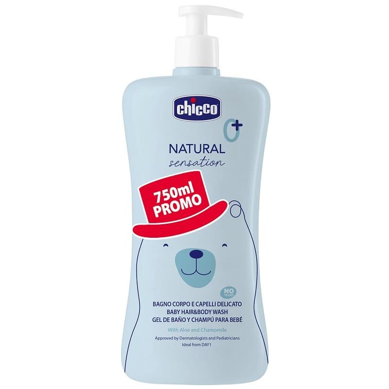 Chicco Natural Sensation Set : Gel nettoyant + Bain-shampoing 750 ml