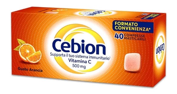 Vitamine C + Collagène – 40 Comprimés | Cebion Comprimés à Croquer Orange