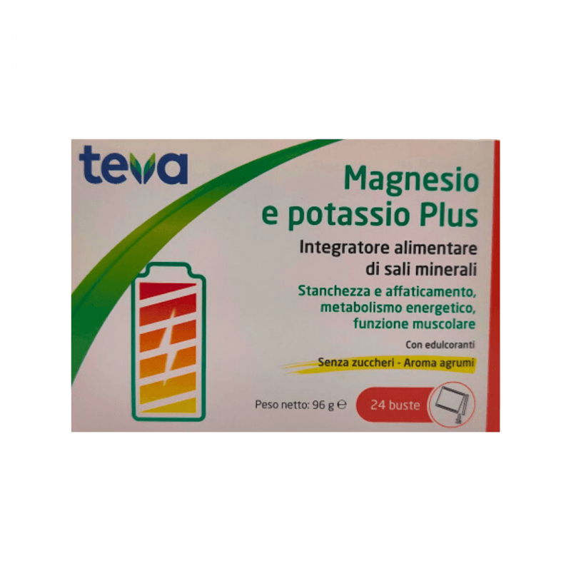 Potassium 300 mg + Magnésium – 24 sachets | Magnesio Potassio Teva
