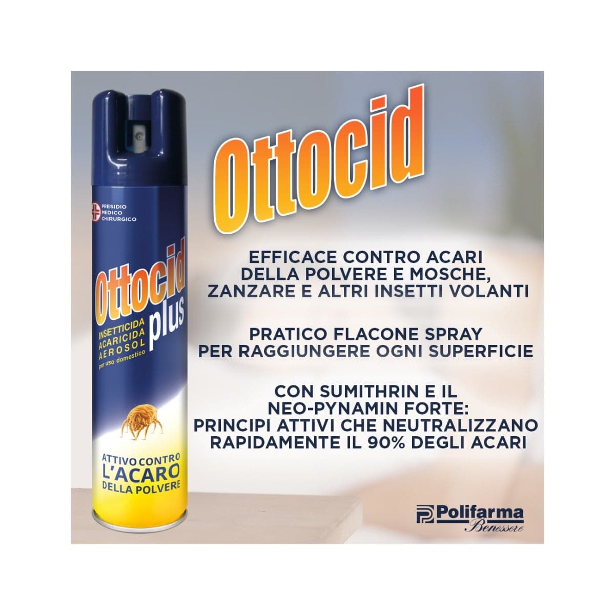 Ottocid Plus – 300 ml spray anti-acariens