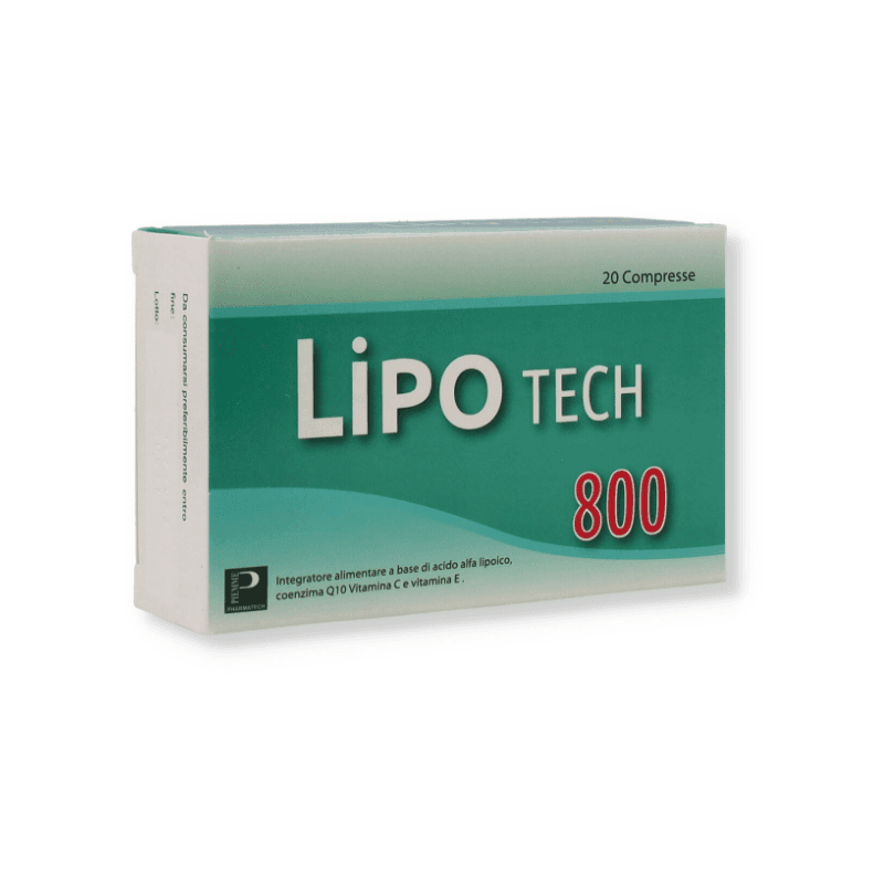 Acide alpha-lipoïque 800 mg + Vitamine C – 20 comprimés | Lipotech 800