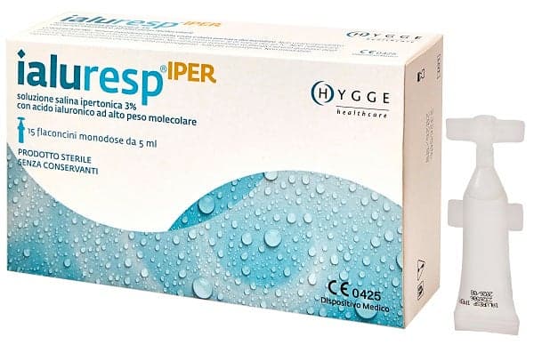 Ialuresp Iper – 15 ampoules de solution hypertone et acide hyaluronique