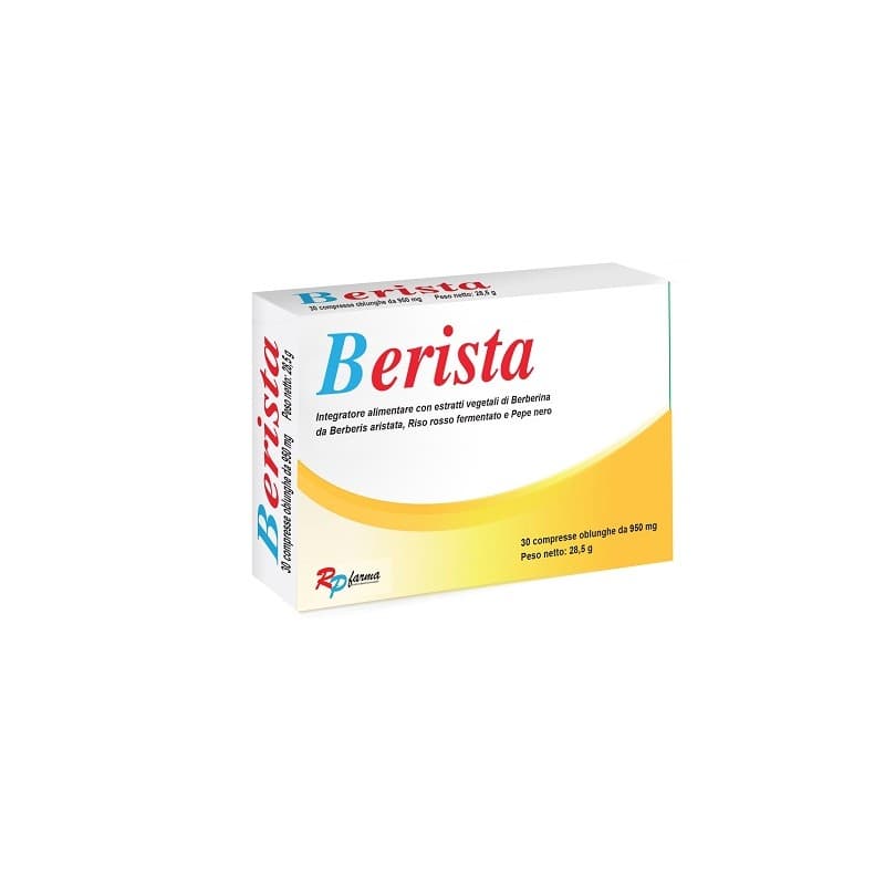 Berbérine 500 mg + Levure de riz rouge – 30 comprimés pelliculés | Berista