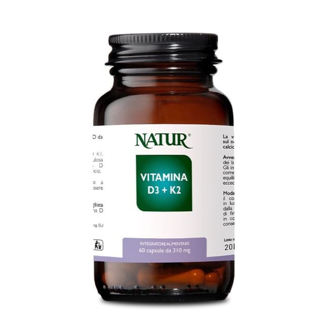 Vitamine D 2.000 I.E. + Vitamine K – 60 gélules | Vitamin D3+K2 Natur