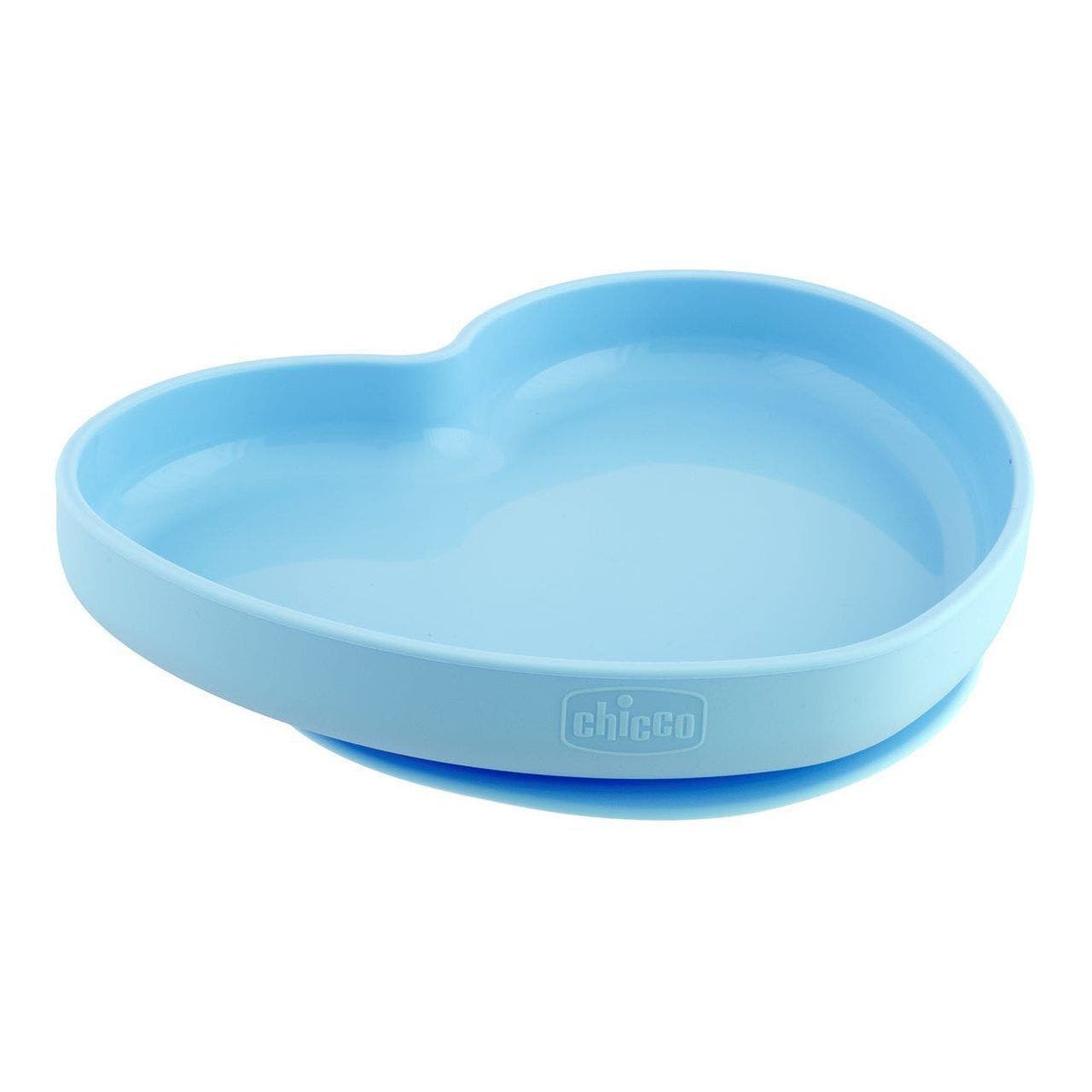 Chicco Assiette Cœur en Silicone avec Ventouse Bleue