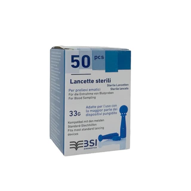Huahong Lancettes G33 – 50 pièces, lancettes stériles à usage unique