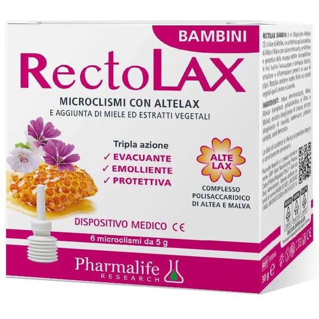 Pharmalife Research Rectolax Bambini – 6 microlaves pour le bien-être intestinal