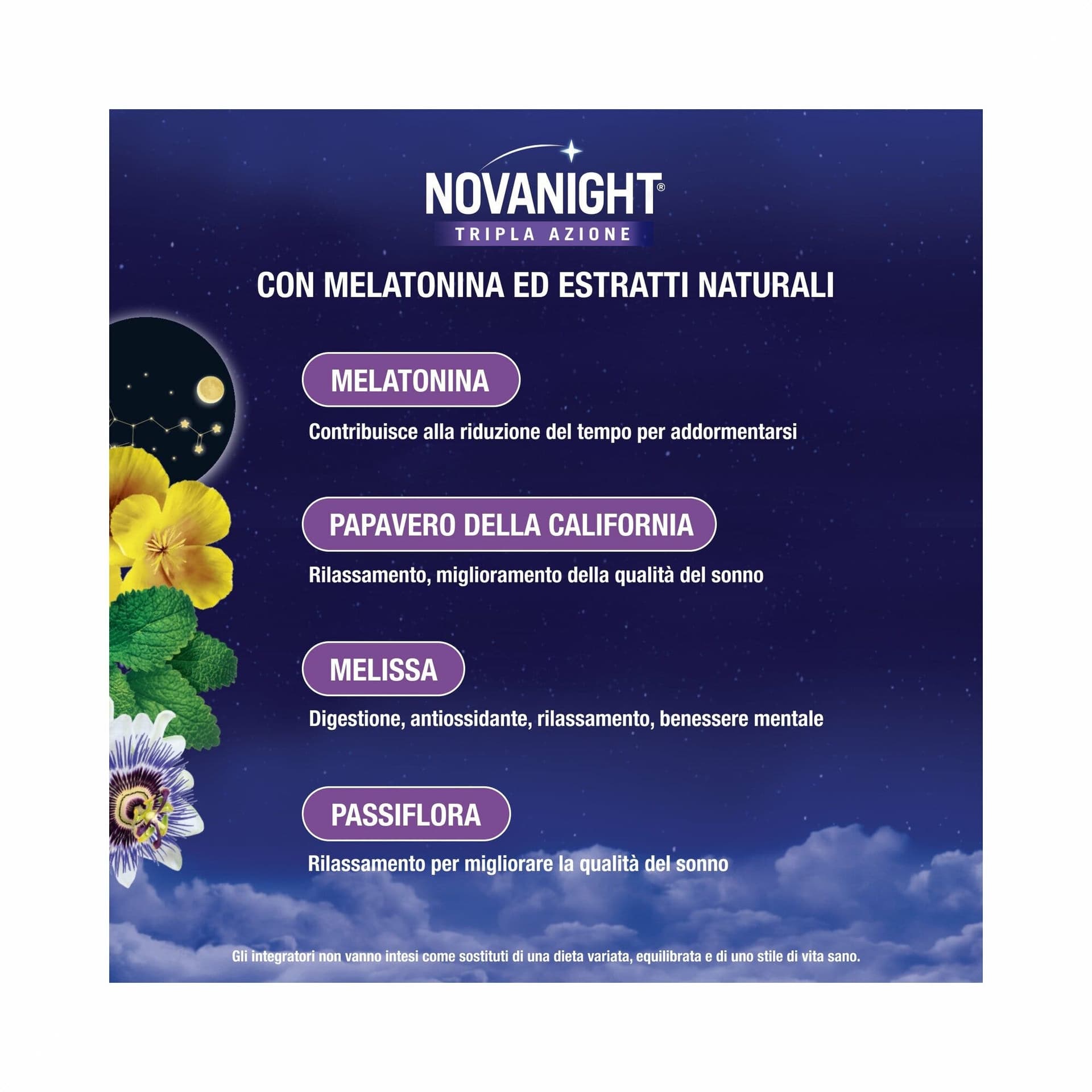 Passiflore + Mélisse – 60 comprimés | Novanight Bipacco