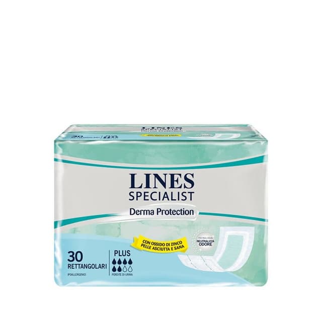 Lines Specialist Dermo rectangulaire – Absorbants incontinence, 30 pièces