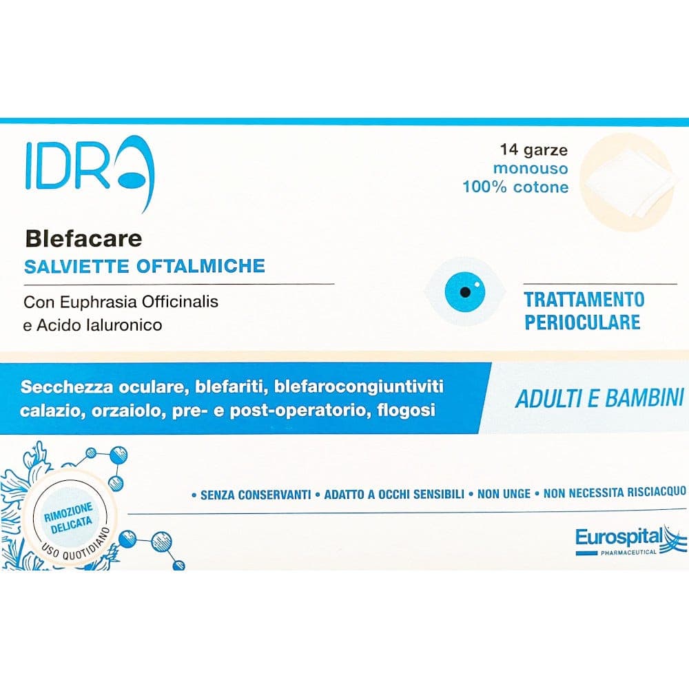 Blefacare Idra – Lingettes pour soins oculaires, 14 pièces