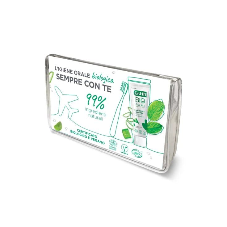 GUM Travel Kit Bio – Set de voyage pour l'hygiène bucco-dentaire
