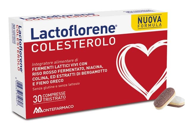 Choline + Levure de riz rouge – 30 comprimés avec riz rouge fermenté | Lactoflorene Cholesterolo