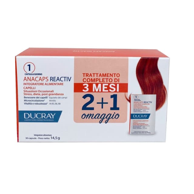 Multivitamines + Acides aminés – 3 x 30 gélules | Ducray Anacaps Reactiv Trio