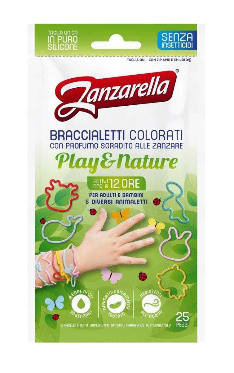 Zanzarella Play & Nat Bracelet anti-moustiques – 25 pièces