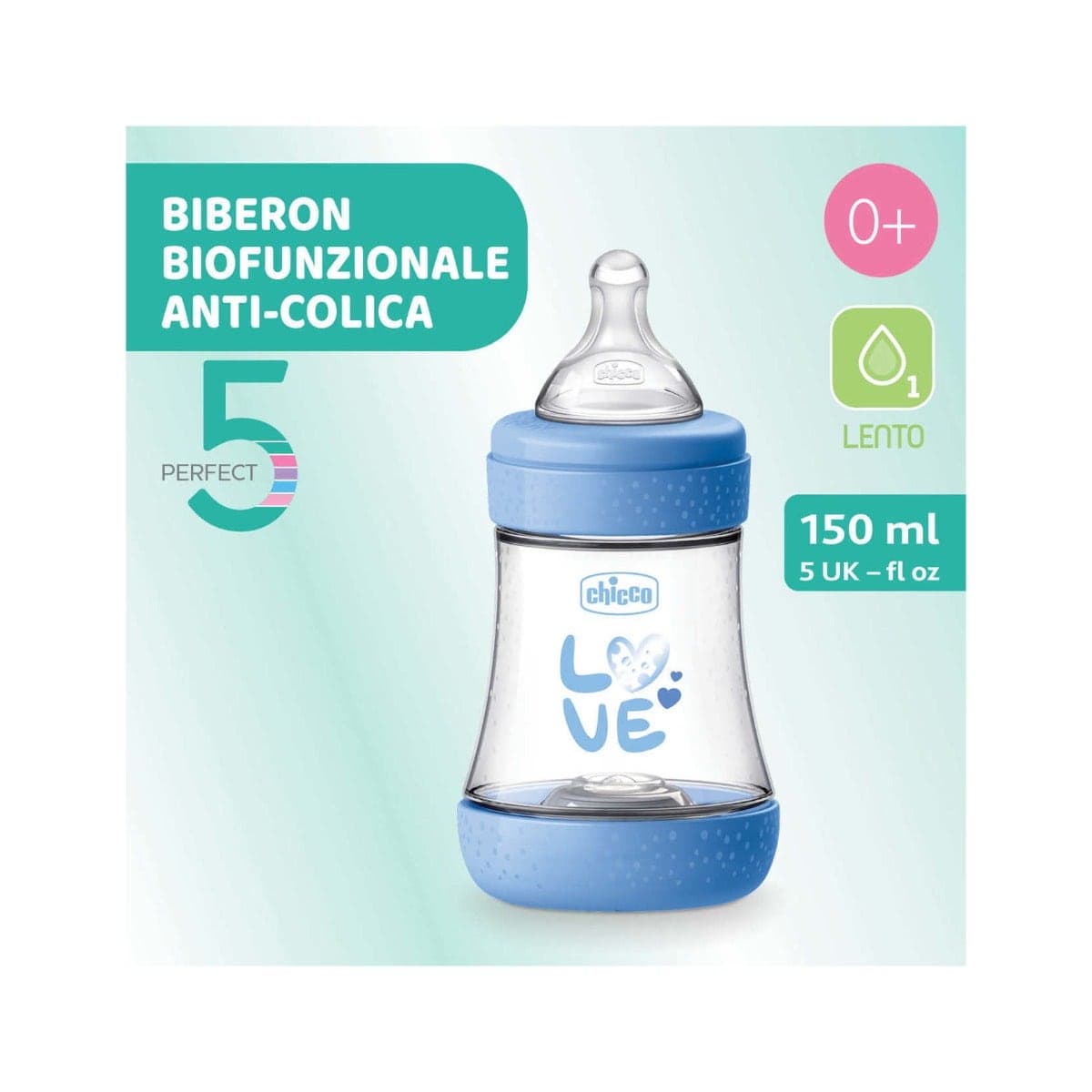 Chicco Biberon Slow Silicone P5 150 ml Boy