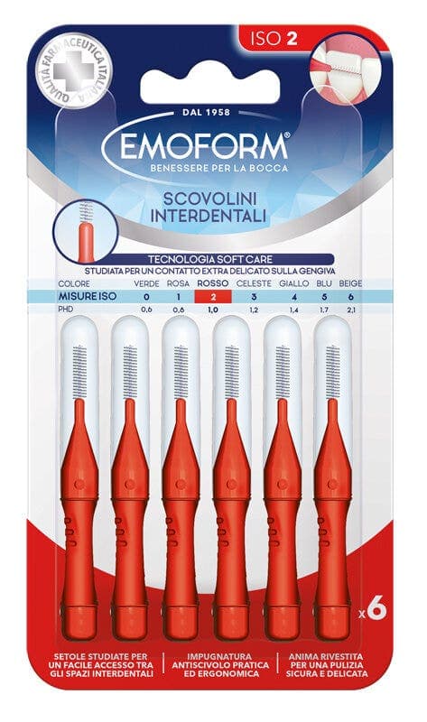 Emoform Brosse à dents ISO 2 Rouge – Unitaire