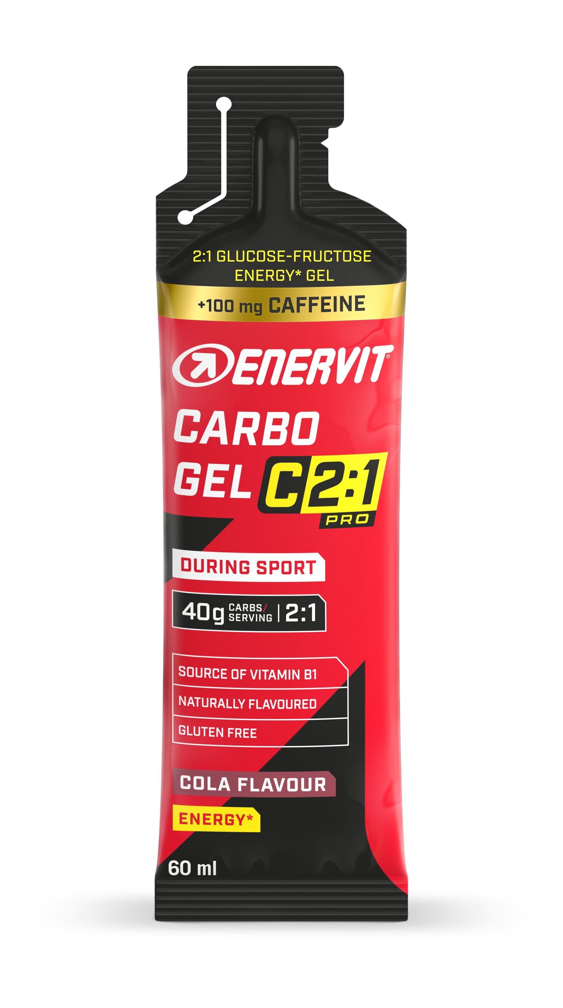 Complexe vitamines B – 1 sachet | Enervit C2:1 Carbo Gel avec Caféine