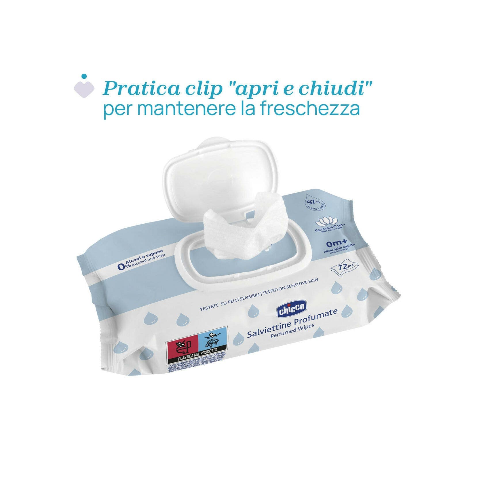 Chicco CH Salv – Bandelettes nettoyage dents, 72 pièces