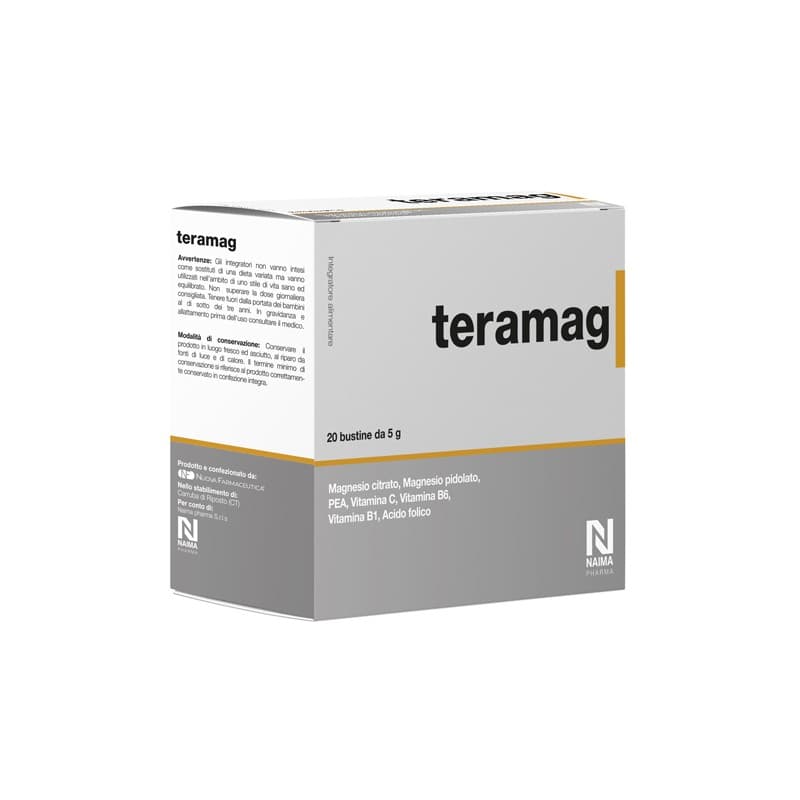 Magnésium 300 mg + Palmitoyléthanolamide (PEA) – 20 sachets | Teramag