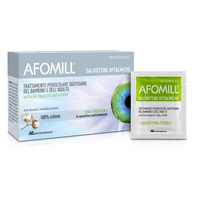 Afomill Lingettes Oculaires – 14 lingettes stériles pour paupières