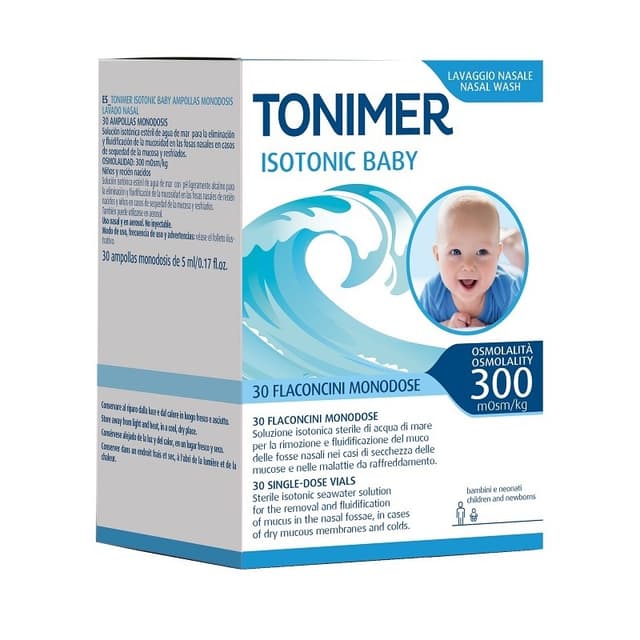 Tonimer Isotonic Baby – 12 ampoules solution saline