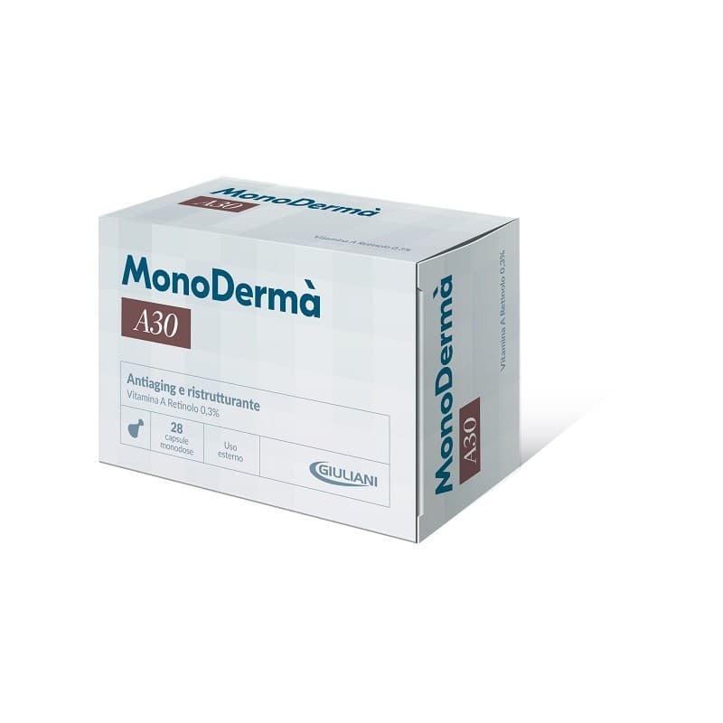 Monoderma A30 – 28 gélules avec Vitamine A (Rétinol) pour le Visage