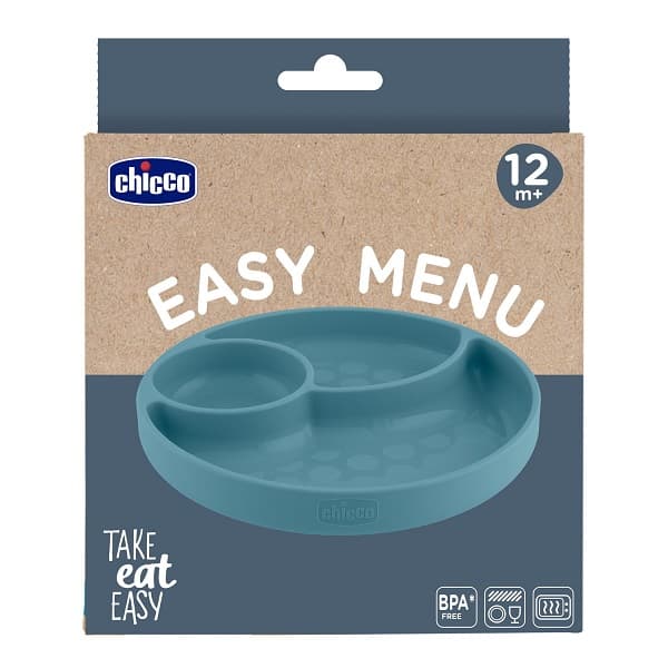 Chicco Assiette Compartimentée Bleu – dès 12 mois