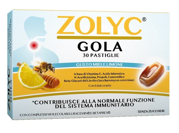 Vitamine C + Propolis – 30 pastilles pour gorge et pharynx | Zolyc Gola Miel-Citron