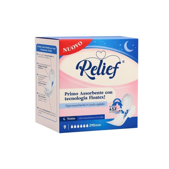 Relief Serviettes Hygiéniques Nuit – 9 pièces
