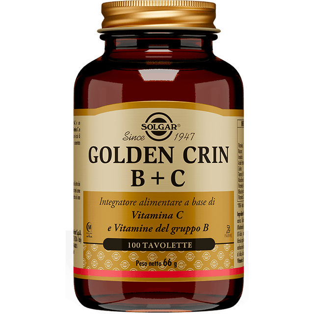 Vitamine C + Complexe vitamines B – 100 comprimés | Solgar Golden Crin B+C