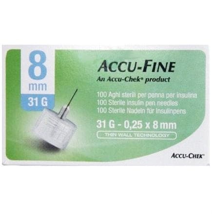 Accufine Pen-Aiguilles G31 8 mm – 100 pièces
