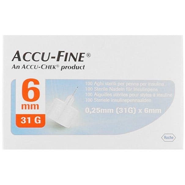 Accufine Pen-Aiguilles G31 6 mm – 100 pièces