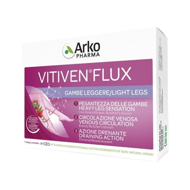 Pépins de raisin + Petit houx (Ruscus) – 30 gélules | Vitiven Flux