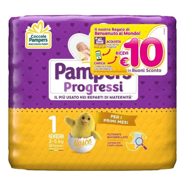 Pampers Progressi Newborn – 28 couches