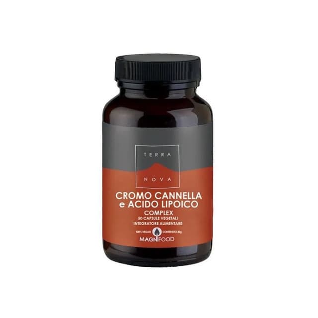 Cannelle + Acide alpha-lipoïque – 50 pcs | Terranova Chrome/Cann/AC Gélules