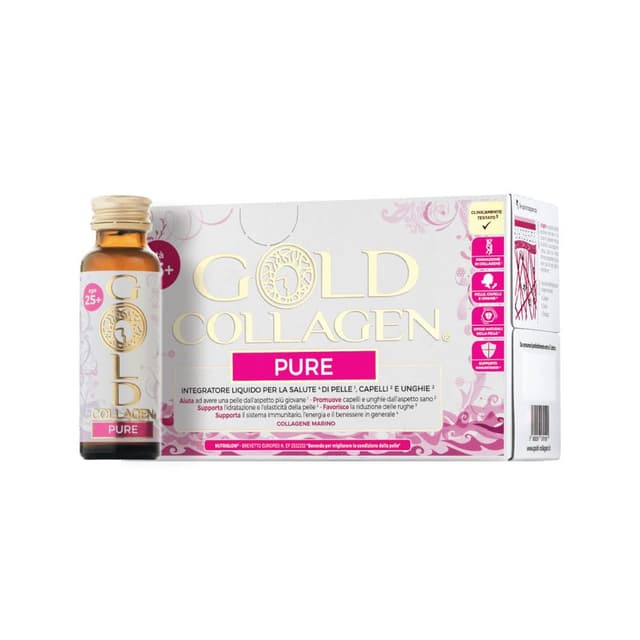 Collagène + Multivitamines – 10 ampoules de 50 ml | Gold Collagen Pure