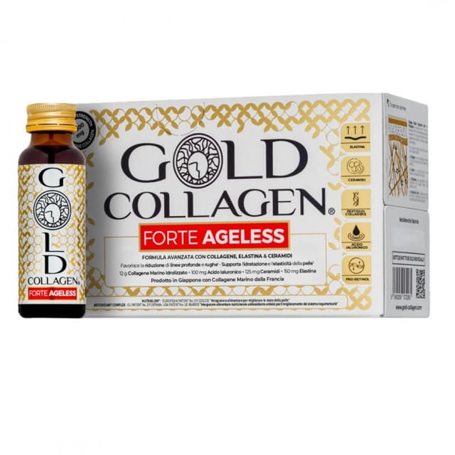 Collagène 12.000 mg + Multivitamines – 10 ampoules | Gold Collagen Forte Ageless