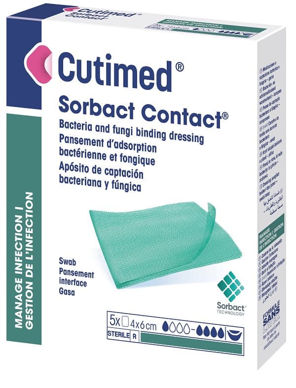 Cutimed Sorbact – Compresse 4×6 cm, pack de 5