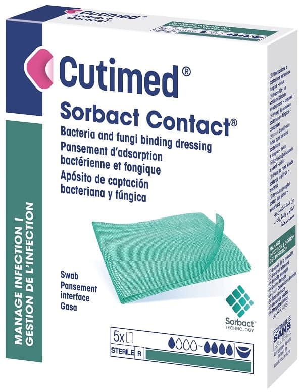 Cutimed Sorbact – 7×9 cm Wundauflage, 5er Pack