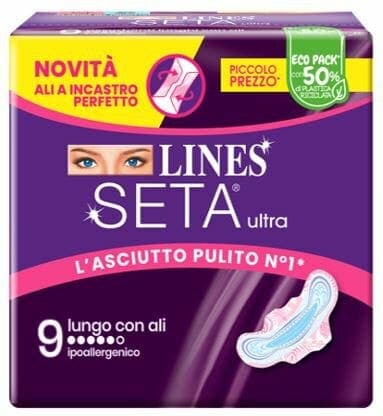Lines Seta Ultra Slip Lang – 9 serviettes