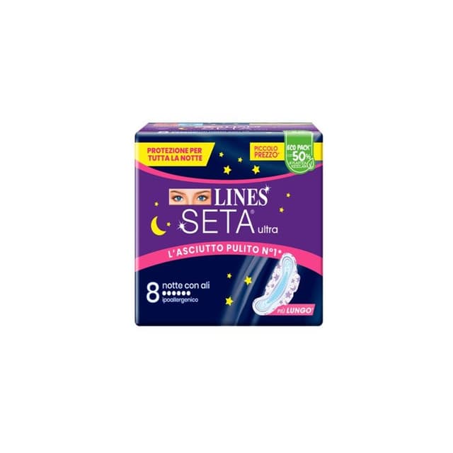 Lines Seta Ultra Serviettes de Nuit – 8 pièces