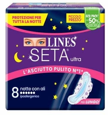 Lines Seta Ultra Notte – 8 serviettes nuit