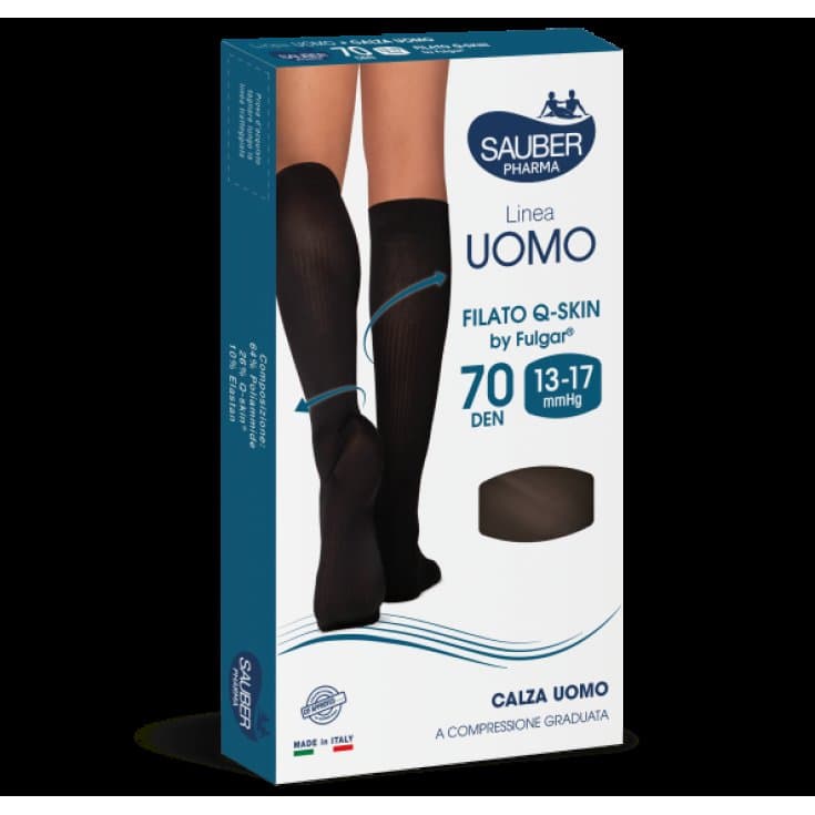 SAUBER Q-Skin Chaussettes de Compression 70D Taille G Bleu