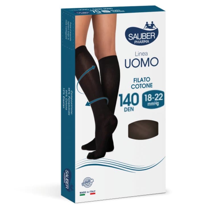 Sauber Calza Support – 140 DEN, coton, noir