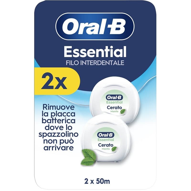 Oral-B Essential – Fil dentaire ciré à la menthe