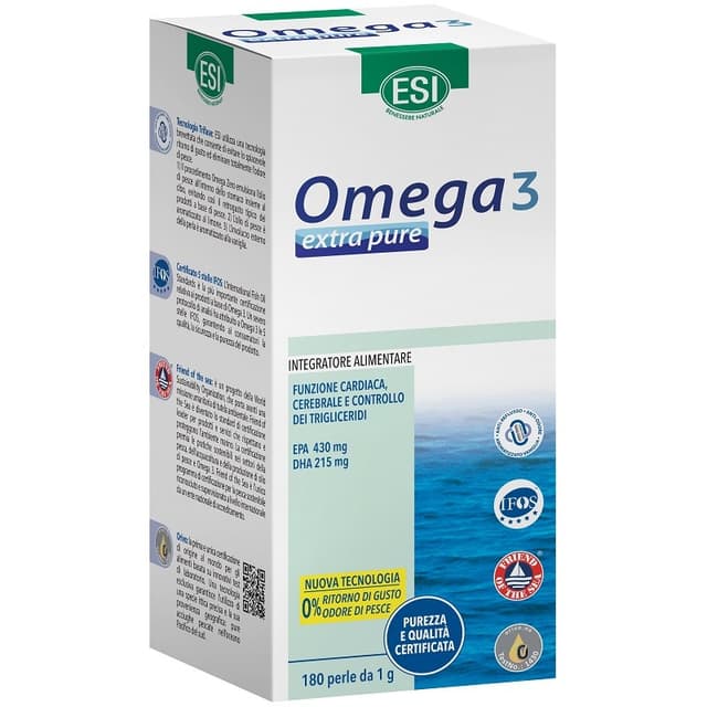 Oméga-3 EPA et DHA – 180 perles | ESI Omega 3 Extra Pure